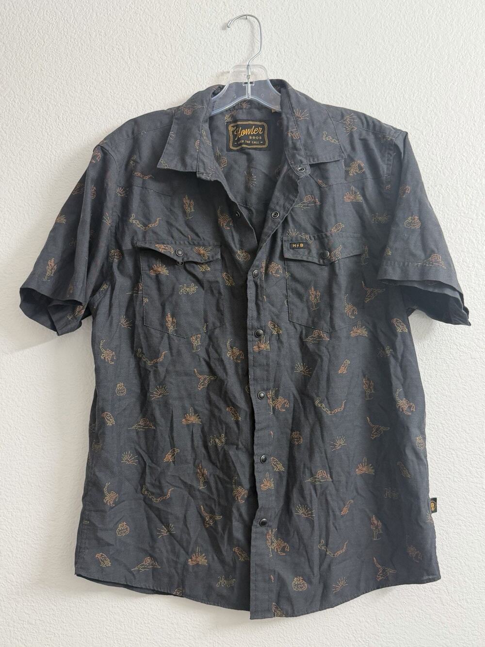 Howler Brothers H Bar B Tech Shirt Men’s M Short Sleeve Western Theme